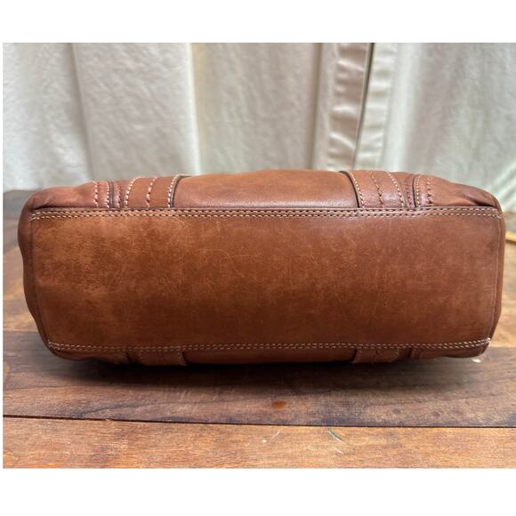 Vintage COACH Hamptons Brown Leather Shoulder Bag Tote Purse Style No. F12607 - Picture 11 of 16